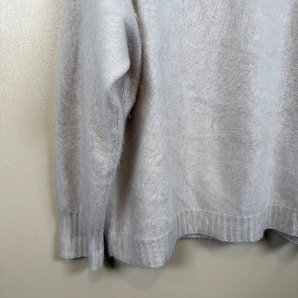 Vineyard Vines Cashmere Sweater Women L Gray Oversized Mock Neck Luxury Knit - Picture 3 of 7